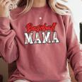 Baseball Mama Retro Groovy Baseball Mom Women Mother's Day Comfort Colors Sweatshirt Orchid