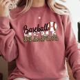 Baseball Mema Women BallPark Mema Baseball Mom Mother's Day Comfort Colors Sweatshirt Orchid