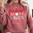 Baseball Mom Since 1982 Comfort Colors Sweatshirt Orchid