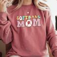 Baseball Mom Bleached Messy Bun Game Day Comfort Colors Sweatshirt Orchid Baseball Mom Bleached Messy Bun Game Day Comfort Colors Sweatshirt Orchid