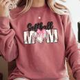 Baseball Mom Coquette Women Girls Baseball Mama Comfort Colors Sweatshirt Orchid