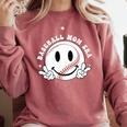 Baseball Mom Era Ball Mom Smile Face Groovy Mother's Day Comfort Colors Sweatshirt Orchid Baseball Mom Era Ball Mom Smile Face Groovy Mother's Day Comfort Colors Sweatshirt Orchid