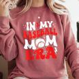 In My Baseball Mom Era Cute Groovy Baseball Comfort Colors Sweatshirt Orchid