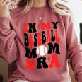 In My Baseball Mom Era Groovy Mom Comfort Colors Sweatshirt Orchid