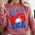 In My Baseball Mom Era Groovy Baseball Mother's Day US Flag Comfort Colors Sweatshirt Orchid In My Baseball Mom Era Groovy Baseball Mother's Day US Flag Comfort Colors Sweatshirt Orchid