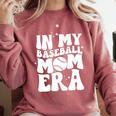 In My Baseball Mom Era Groovy Retro Comfort Colors Sweatshirt Orchid