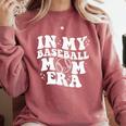 In My Baseball Mom Era Retro Groovy Comfort Colors Sweatshirt Orchid