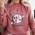 In My Baseball Mom Era Retro Baseball Mom Home Runs Comfort Colors Sweatshirt Orchid