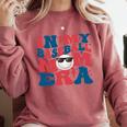 In My Baseball Mom Era Smile Face Retro Comfort Colors Sweatshirt Orchid