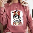 Baseball Mom Game Day Messy Bun Leopard Mother's Day Comfort Colors Sweatshirt Orchid Baseball Mom Game Day Messy Bun Leopard Mother's Day Comfort Colors Sweatshirt Orchid