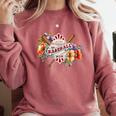 Baseball Mom With Garden Flowers Comfort Colors Sweatshirt Orchid