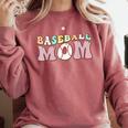 Baseball Mom Groovy Game Day Comfort Colors Sweatshirt Orchid Baseball Mom Groovy Game Day Comfort Colors Sweatshirt Orchid