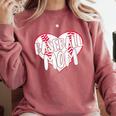 Baseball Mom Heart Comfort Colors Sweatshirt Orchid