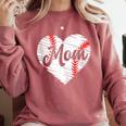 Baseball Mom Heart Mother's Day Mom Grandma Mama Boys Girls Comfort Colors Sweatshirt Orchid