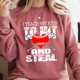 Baseball Mom Humor I Teach My Kids To Hit And Steal Comfort Colors Sweatshirt Orchid Baseball Mom Humor I Teach My Kids To Hit And Steal Comfort Colors Sweatshirt Orchid