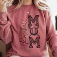 Baseball Mom Leopard Comfort Colors Sweatshirt Orchid