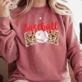 Baseball Mom Leopard Print Cute Mother's Day Sport Lover Comfort Colors Sweatshirt Orchid Baseball Mom Leopard Print Cute Mother's Day Sport Lover Comfort Colors Sweatshirt Orchid