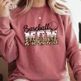 Baseball Mom Leopard Game Day Vibes Baseball Mama Comfort Colors Sweatshirt Orchid