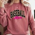 Baseball Mom Leopard Baseball Mama Life Girls Women Baller Premium Comfort Colors Sweatshirt Orchid