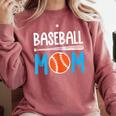 Baseball Mom Leopard Print Baseball Mama Women Mother's Day Comfort Colors Sweatshirt Orchid
