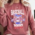 Baseball Mom Loud & Proud Since 1980 Comfort Colors Sweatshirt Orchid