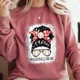 Baseball Mom Messy Bun Hair Player Mom Comfort Colors Sweatshirt Orchid Baseball Mom Messy Bun Hair Player Mom Comfort Colors Sweatshirt Orchid