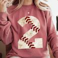 Baseball Mom Baseball Parent Number Two Baseball Gear 2 Comfort Colors Sweatshirt Orchid