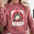 Baseball Mom Rainbow Boho Mommy Comfort Colors Sweatshirt Orchid