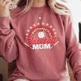 Baseball Mom Rainbow Great Team Mom Premium Comfort Colors Sweatshirt Orchid