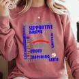 Baseball Mom Traits For Great Mothers Grey And Blue Comfort Colors Sweatshirt Orchid