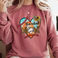 Baseball Mom Valentine Leopard Heart Softball Mother's Day Comfort Colors Sweatshirt Orchid Baseball Mom Valentine Leopard Heart Softball Mother's Day Comfort Colors Sweatshirt Orchid