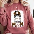 Baseball Mom Women Messy Bun Leopard Mother's Day Comfort Colors Sweatshirt Orchid Baseball Mom Women Messy Bun Leopard Mother's Day Comfort Colors Sweatshirt Orchid