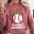 Baseball MomMom Baseball Player Leopard Mom Mom Comfort Colors Sweatshirt Orchid