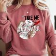 Baseball Moms Cute Take Me To The Ballpark Sports Athletic Comfort Colors Sweatshirt Orchid
