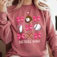 Baseball Nana Era Bows Baseball Mom Women Comfort Colors Sweatshirt Orchid Baseball Nana Era Bows Baseball Mom Women Comfort Colors Sweatshirt Orchid