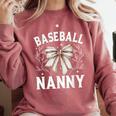 Baseball Nanny Baseball Coquette Bow Comfort Colors Sweatshirt Orchid Baseball Nanny Baseball Coquette Bow Comfort Colors Sweatshirt Orchid