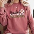 Baseball Nonni Women BallPark Nonni Baseball Mom Comfort Colors Sweatshirt Orchid