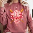 Baseball Pink Camo Ice Cream Youth Boys Girls Comfort Colors Sweatshirt Orchid Baseball Pink Camo Ice Cream Youth Boys Girls Comfort Colors Sweatshirt Orchid