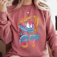 Baseball Player 67 Number 67th Sports Ice Cream Drip Comfort Colors Sweatshirt Orchid