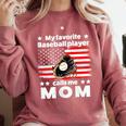 My Baseball Player Calls Me Mom Baseball Mom Comfort Colors Sweatshirt Orchid