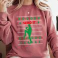 Baseball Player Christmas Pajama Send It Xmas PJs Boys Comfort Colors Sweatshirt Orchid Baseball Player Christmas Pajama Send It Xmas PJs Boys Comfort Colors Sweatshirt Orchid