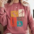 Baseball Player Collage Men Kids Coach Youth Boys Comfort Colors Sweatshirt Orchid