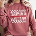 Baseball Player Raising Ballers Game Day Respect The Drip Comfort Colors Sweatshirt Orchid