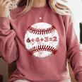 Baseball Red Stitches Sport Graphic 6432 Comfort Colors Sweatshirt Orchid Baseball Red Stitches Sport Graphic 6432 Comfort Colors Sweatshirt Orchid