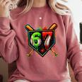 Baseball Six Seven 67 Meme Ice Cream Drip Xmas Women Men Comfort Colors Sweatshirt Orchid