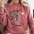 Baseball Skeleton Spooky Boys Halloween Baseball Player Comfort Colors Sweatshirt Orchid Baseball Skeleton Spooky Boys Halloween Baseball Player Comfort Colors Sweatshirt Orchid