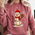 Baseball Snowman Merry Christmas Holiday Sports Xmas Pajamas Comfort Colors Sweatshirt Orchid