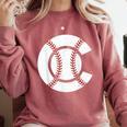 Baseball Sport Player Graphic Monogram Initial Letter C Comfort Colors Sweatshirt Orchid Baseball Sport Player Graphic Monogram Initial Letter C Comfort Colors Sweatshirt Orchid