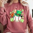 Baseball St Patricks Day Lucky Baseball Player Shamrock Comfort Colors Sweatshirt Orchid Baseball St Patricks Day Lucky Baseball Player Shamrock Comfort Colors Sweatshirt Orchid