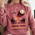 Baseball Valentine Forever On Deck For You Comfort Colors Sweatshirt Orchid